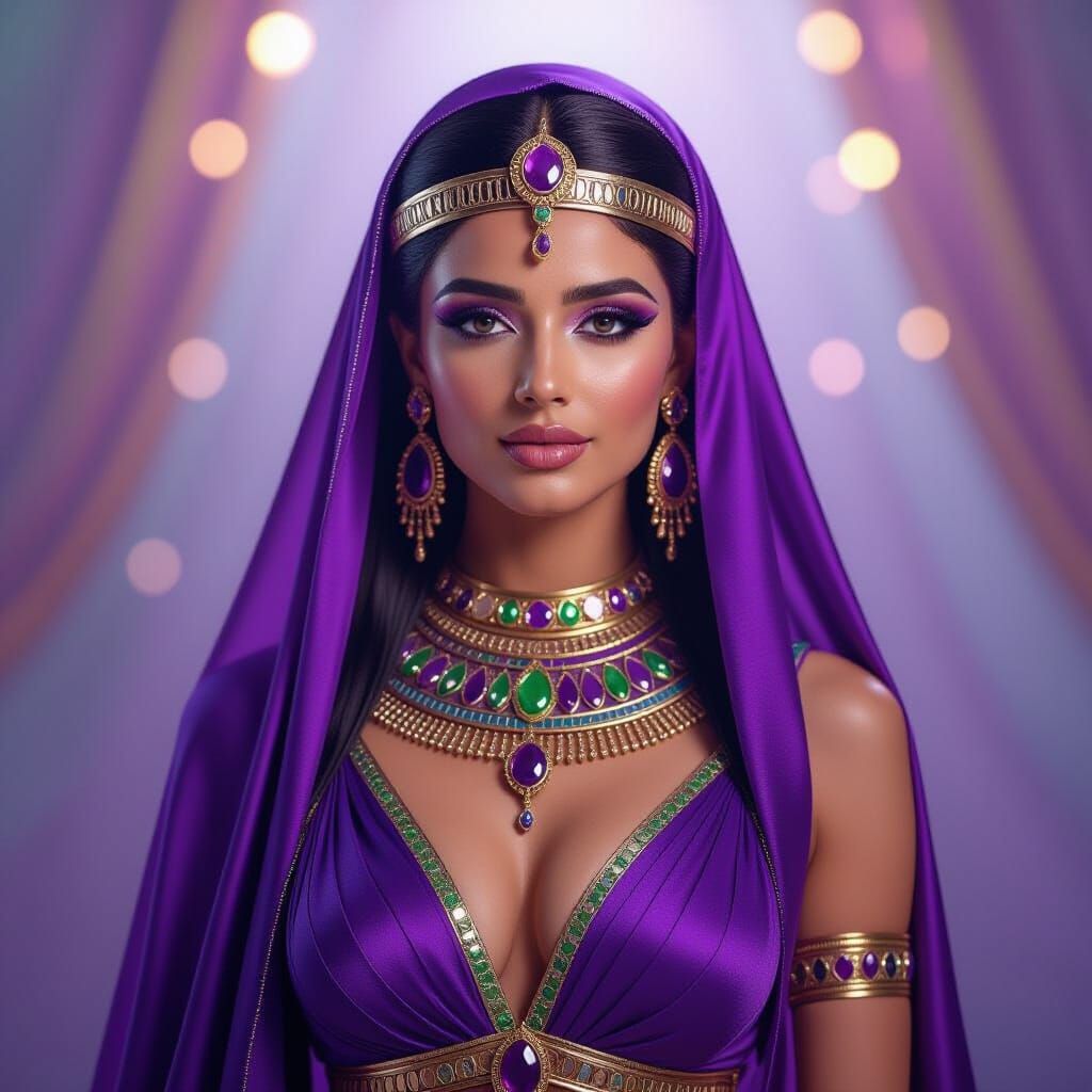 Egyptian Woman in Grape Candy Inspired Costume