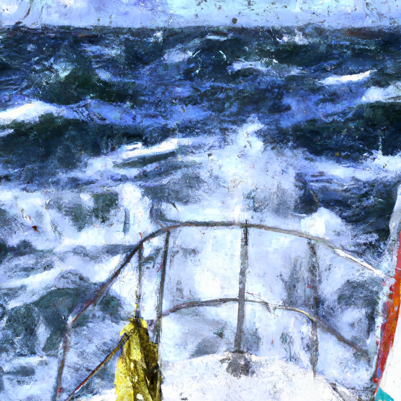 Yacht Racing in High Winds: An Expressionist Oil Painting