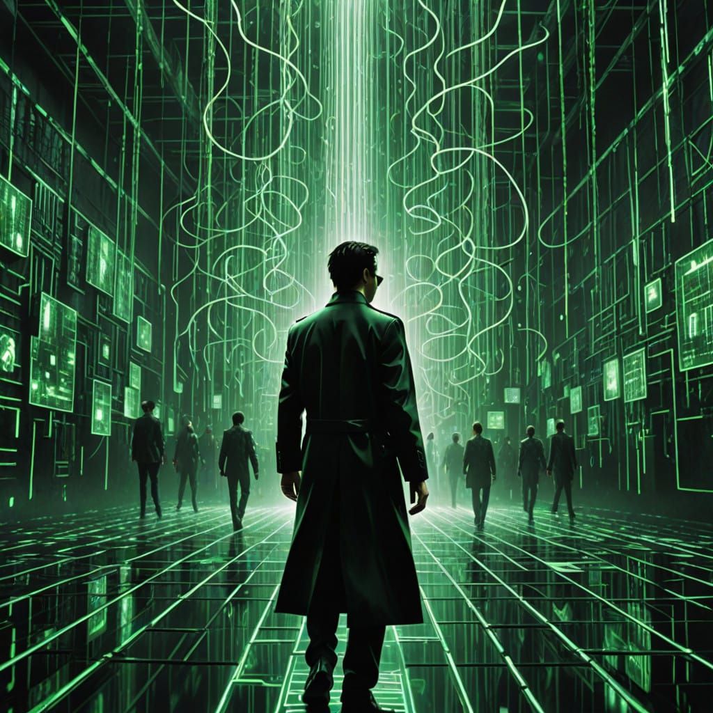 Surreal Labyrinth of Memories in Cyberpunk Style