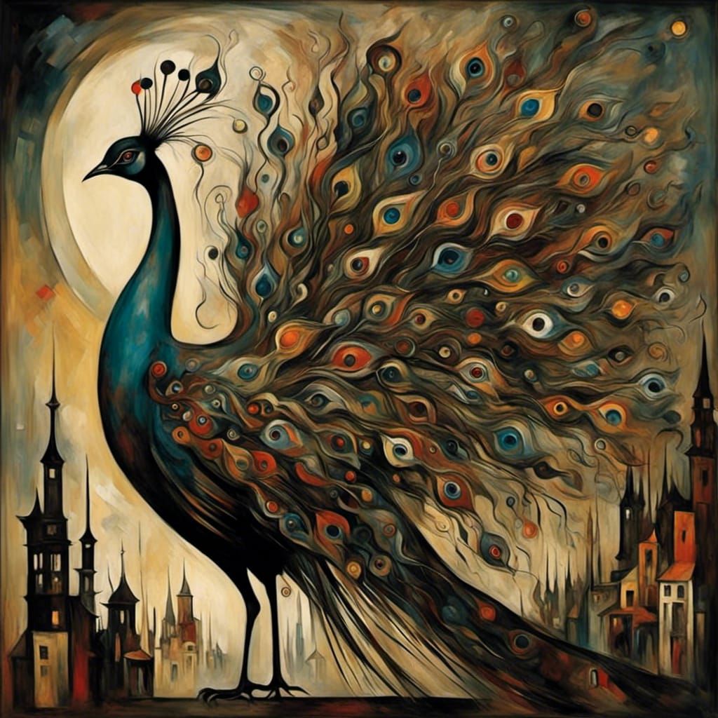 Brilliant Peacock Displaying Feathers