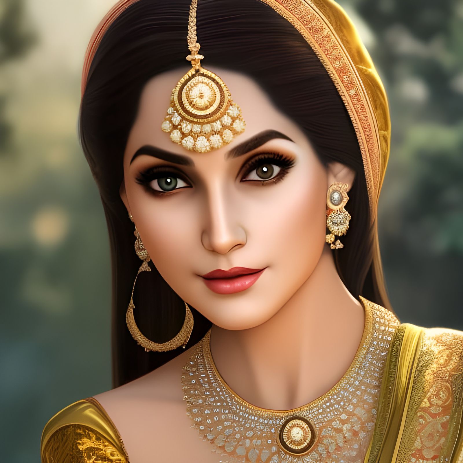 Pakistani Fashion Model Portrait in Hyperdetailed Lighting