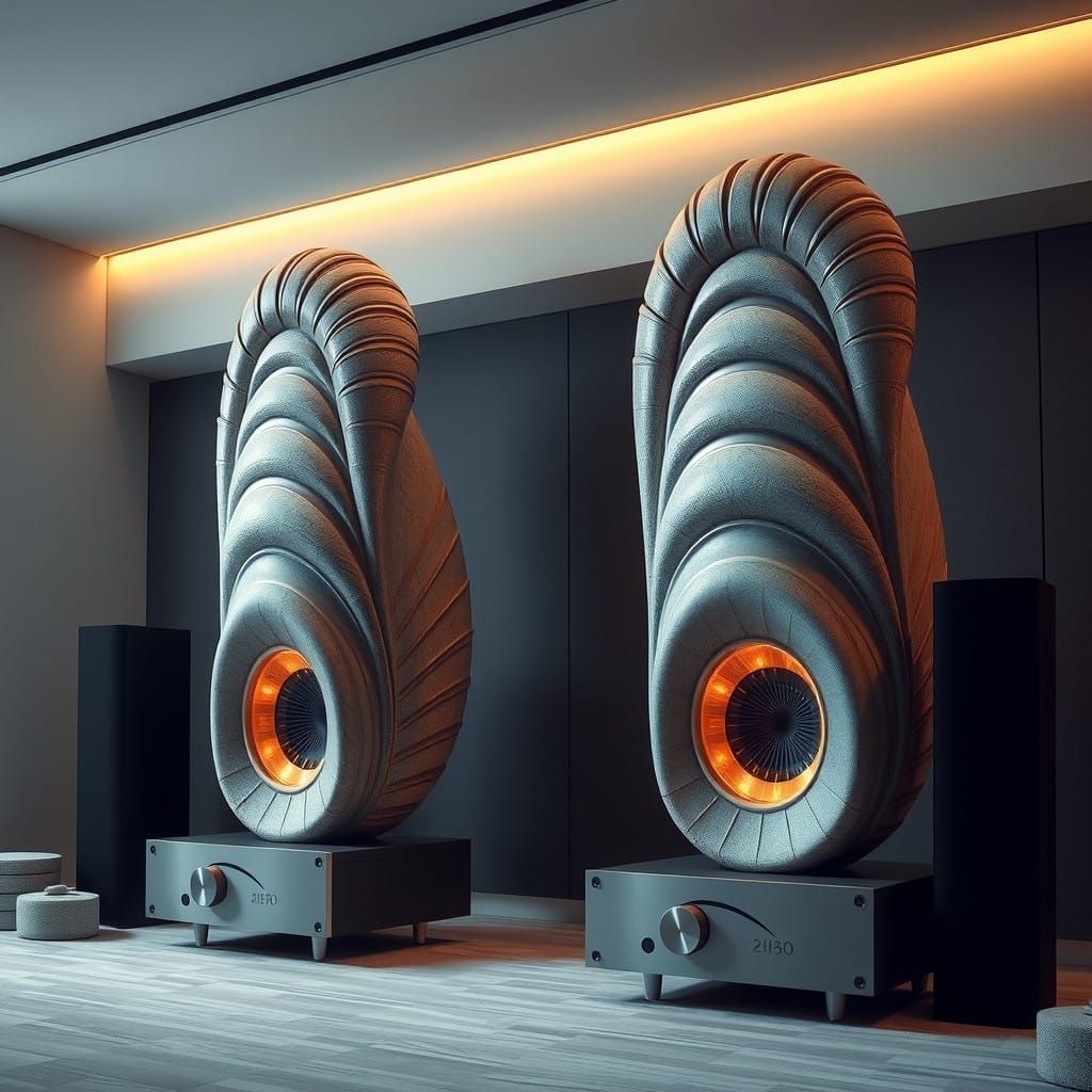 Luxury Audio Oasis in H.R. Giger Meets Syd Mead Style