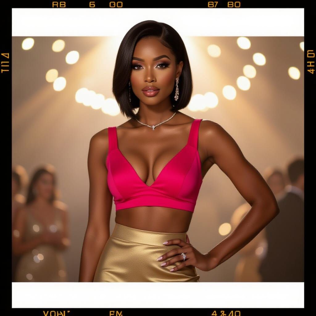 Glamorous Hot Pink & Gold Party Outfit