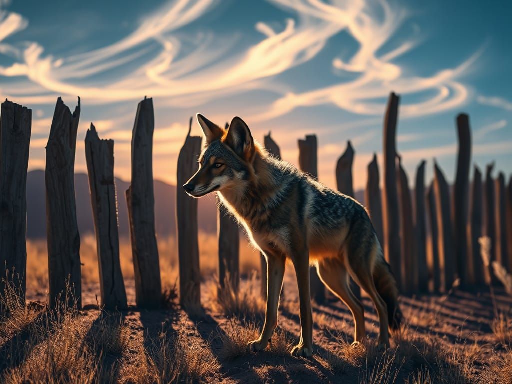 Coyote near Latilla Fence in New Mexico