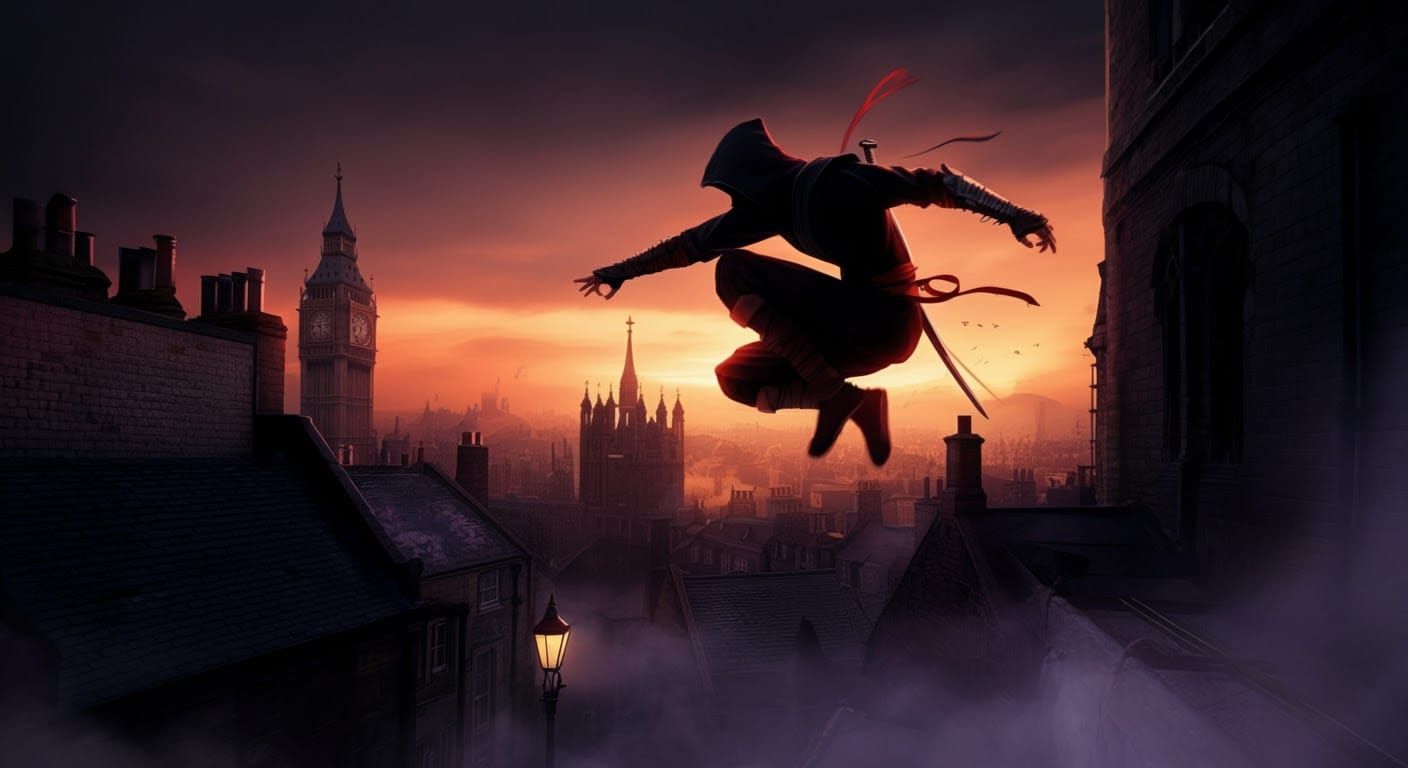 Ninja Leaps Across London: Noir Cyberpunk