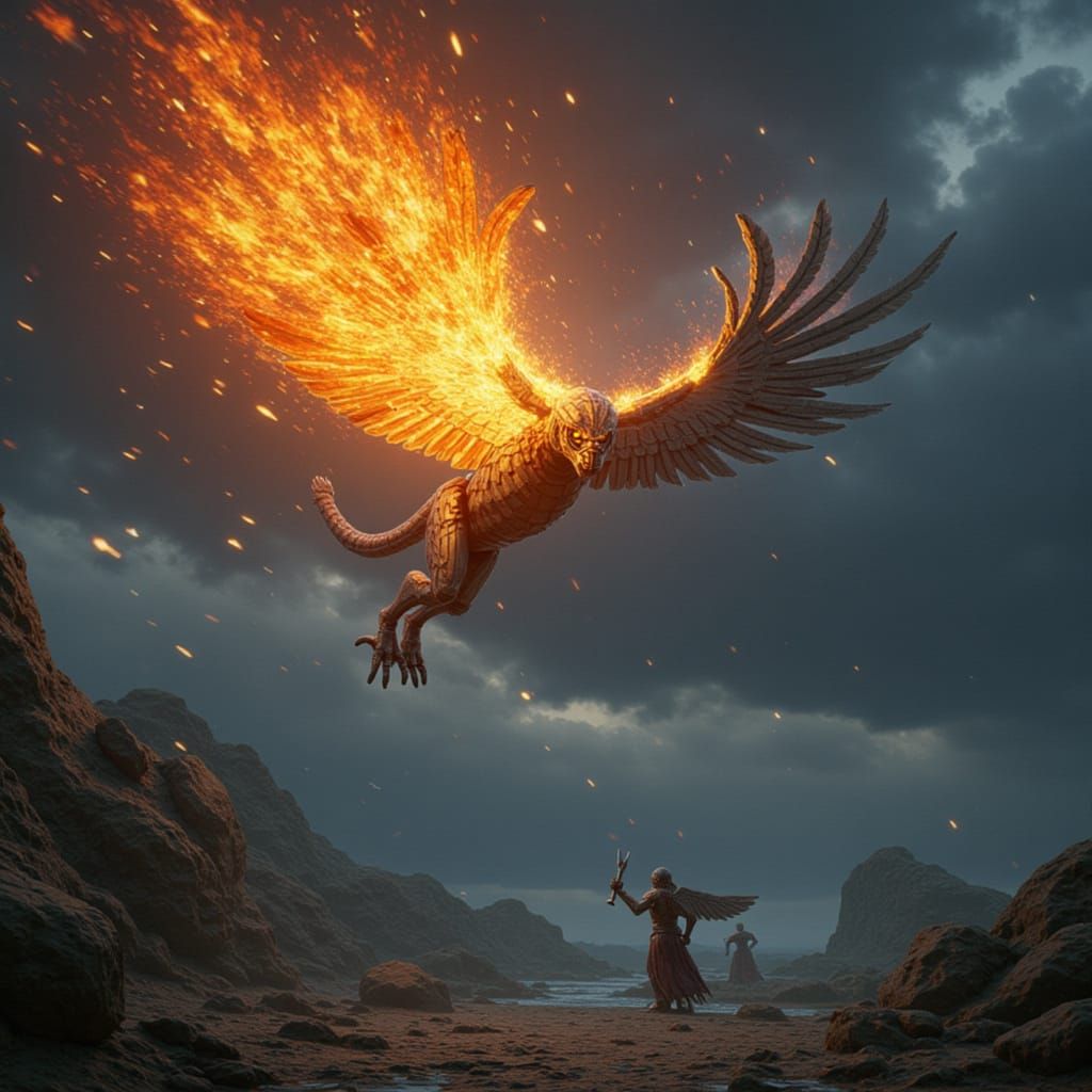 Surreal Lego Creature with Glowing Eyes