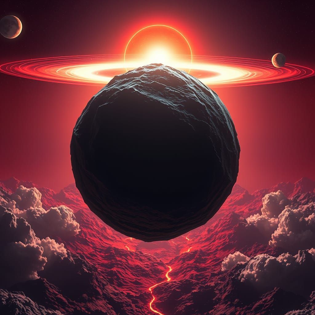 Giant Space Rock on Collision Course with Red Sun