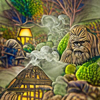 Skywalker OG Cannabis Plant in Woodcut Watercolor Style