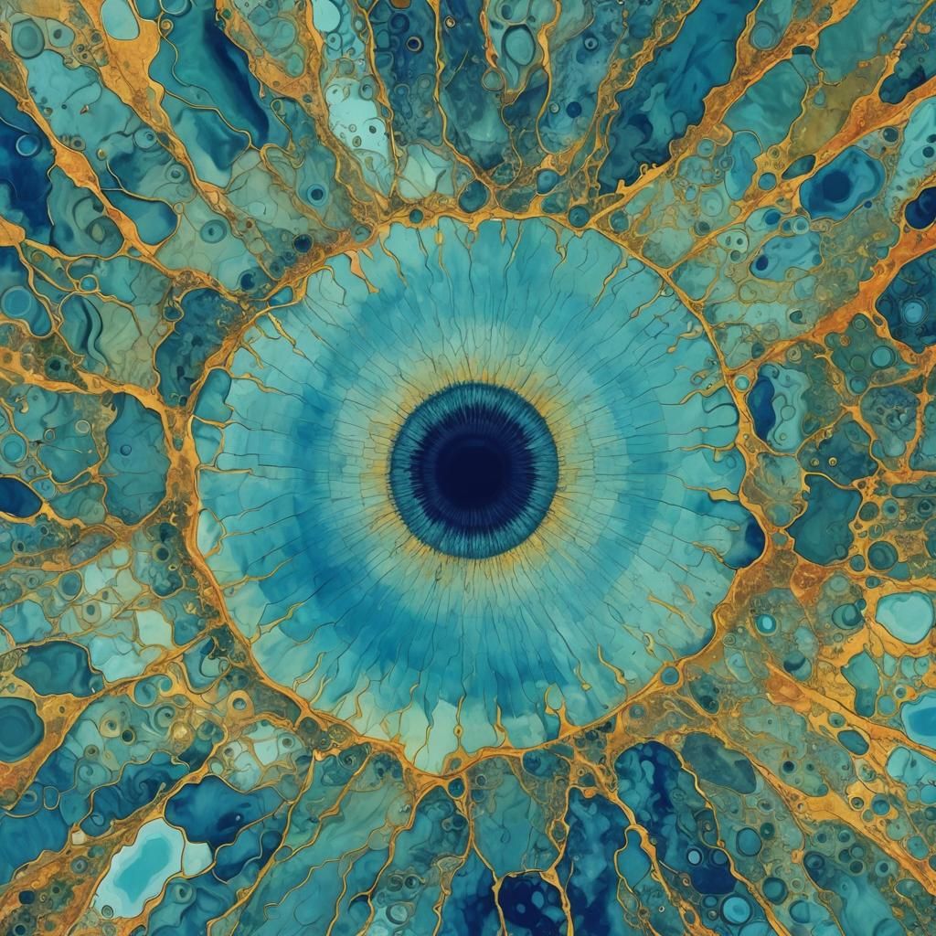 Surreal Blue Lake Eye in the Sky Abstract Art