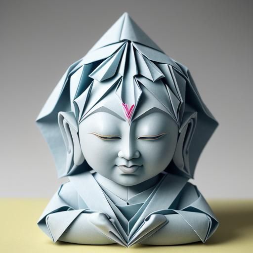 Origami Buddha Papercraft in 8K Resolution