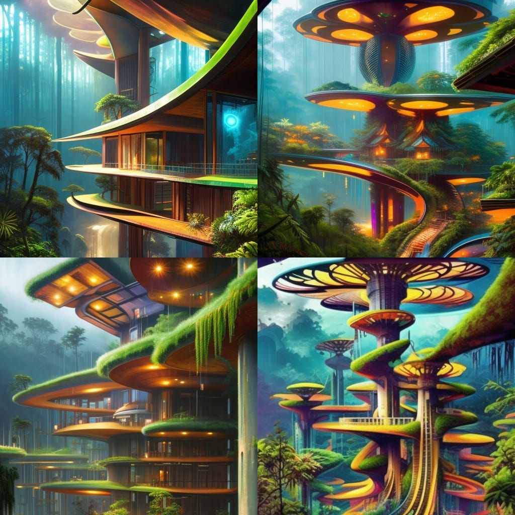 Luminescent Apartments in Rainforest: Organic Architecture