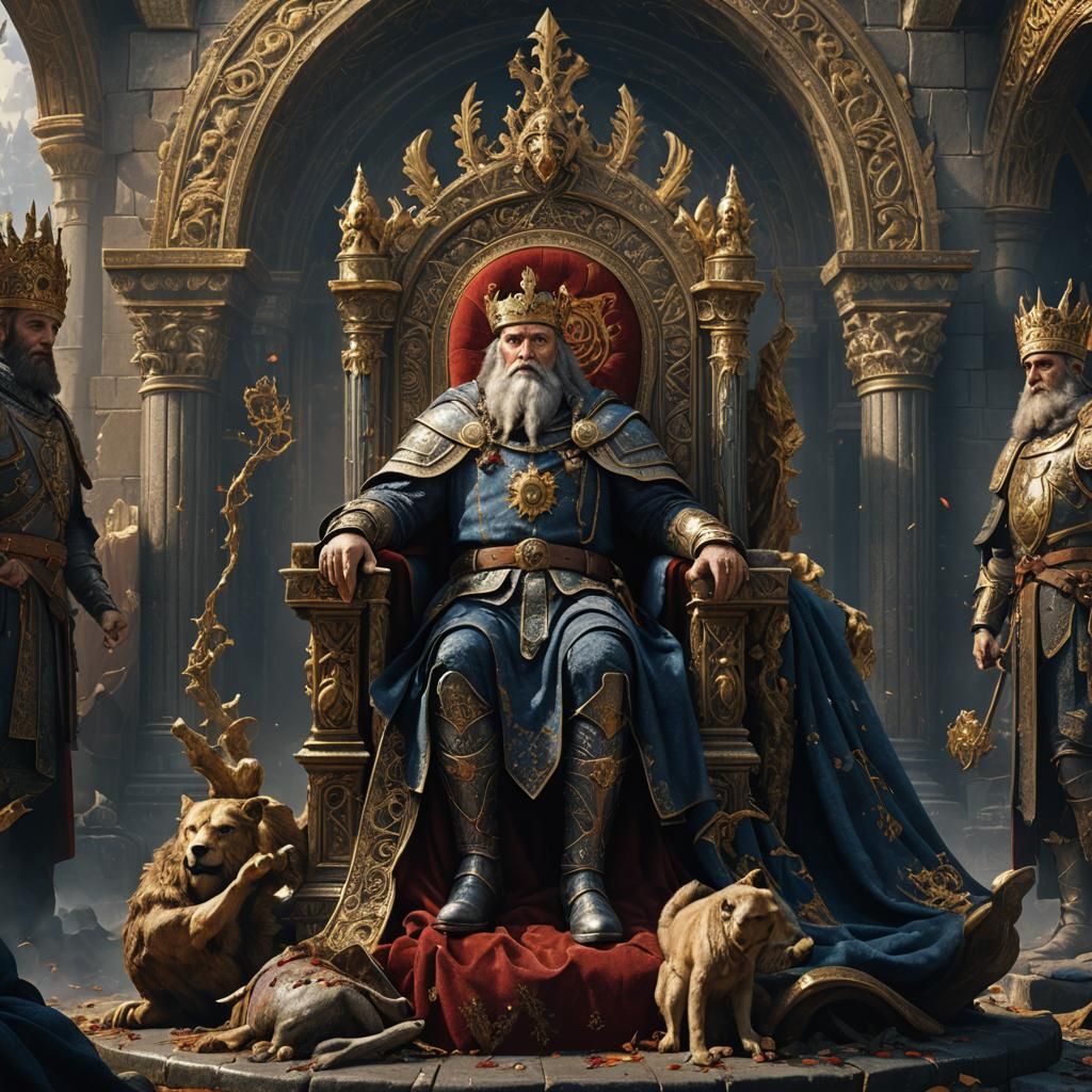 Charlemagne on His Throne: Detailed Matte Painting