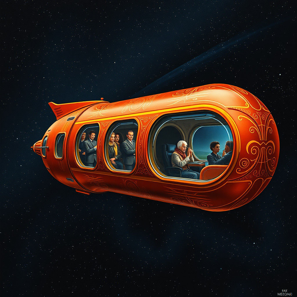 Art Nouveau Spaceship Inspired by Gustav Klimt