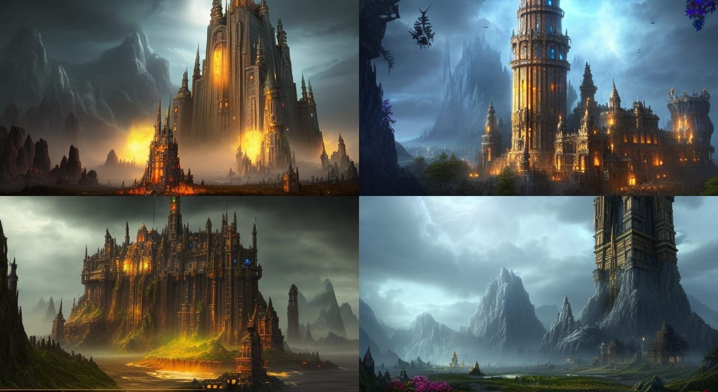 Epic Fantasy Mage Tower in Digital Matte Painting