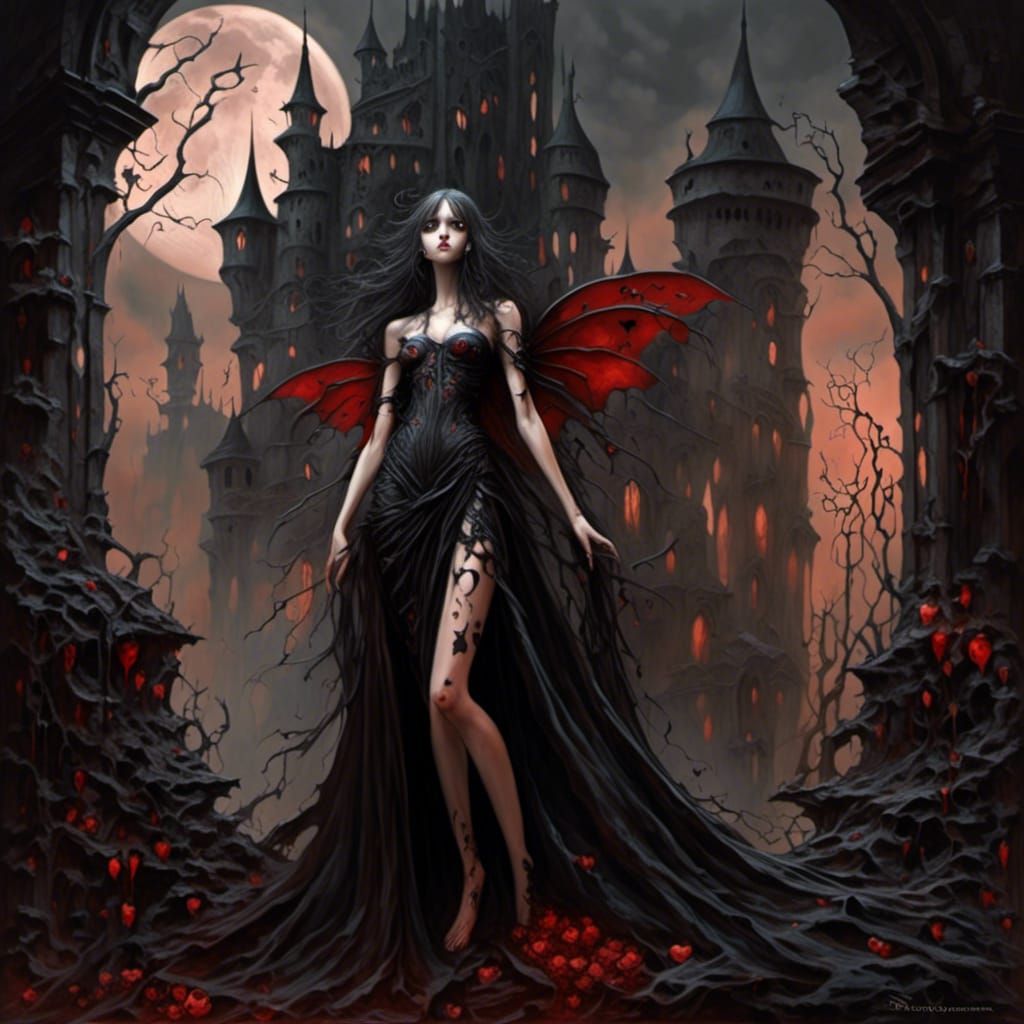 Beautiful Woman in Sheer Fabric, Luis Royo Style