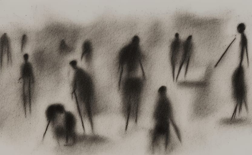 Namibian early morning flea market, favourite sketch signed by Seb Uhny.