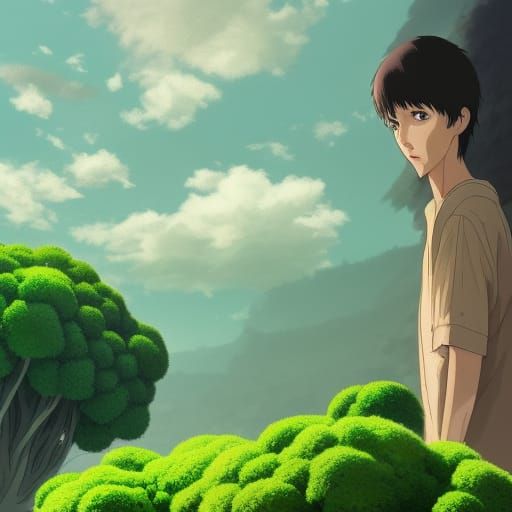 Broccoli Rob and Cauliflower Man: Studio Ghibli Style