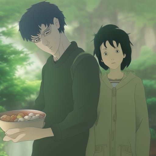 Broccoli Rob and Cauliflower Man in Anime Style