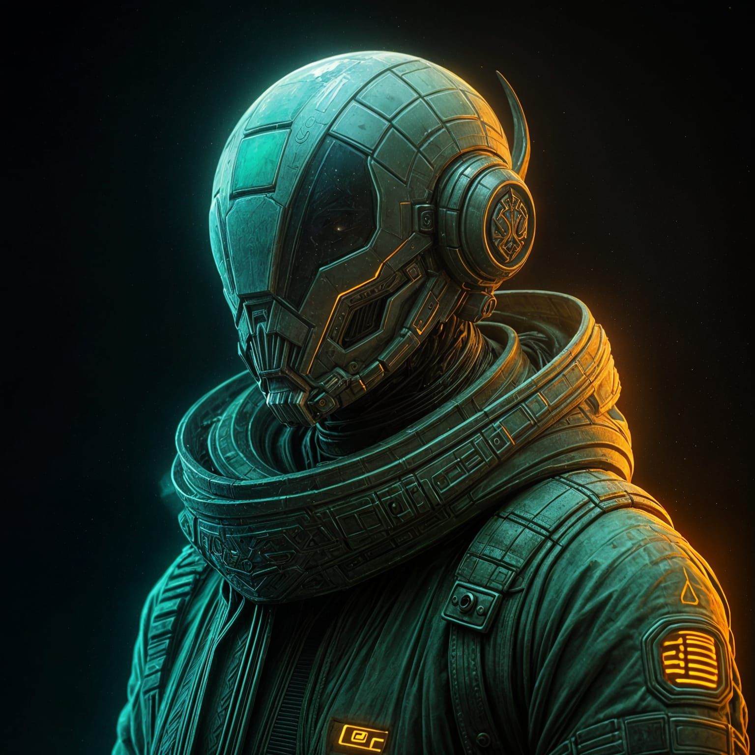 Neon Green and Orange Creature and Character