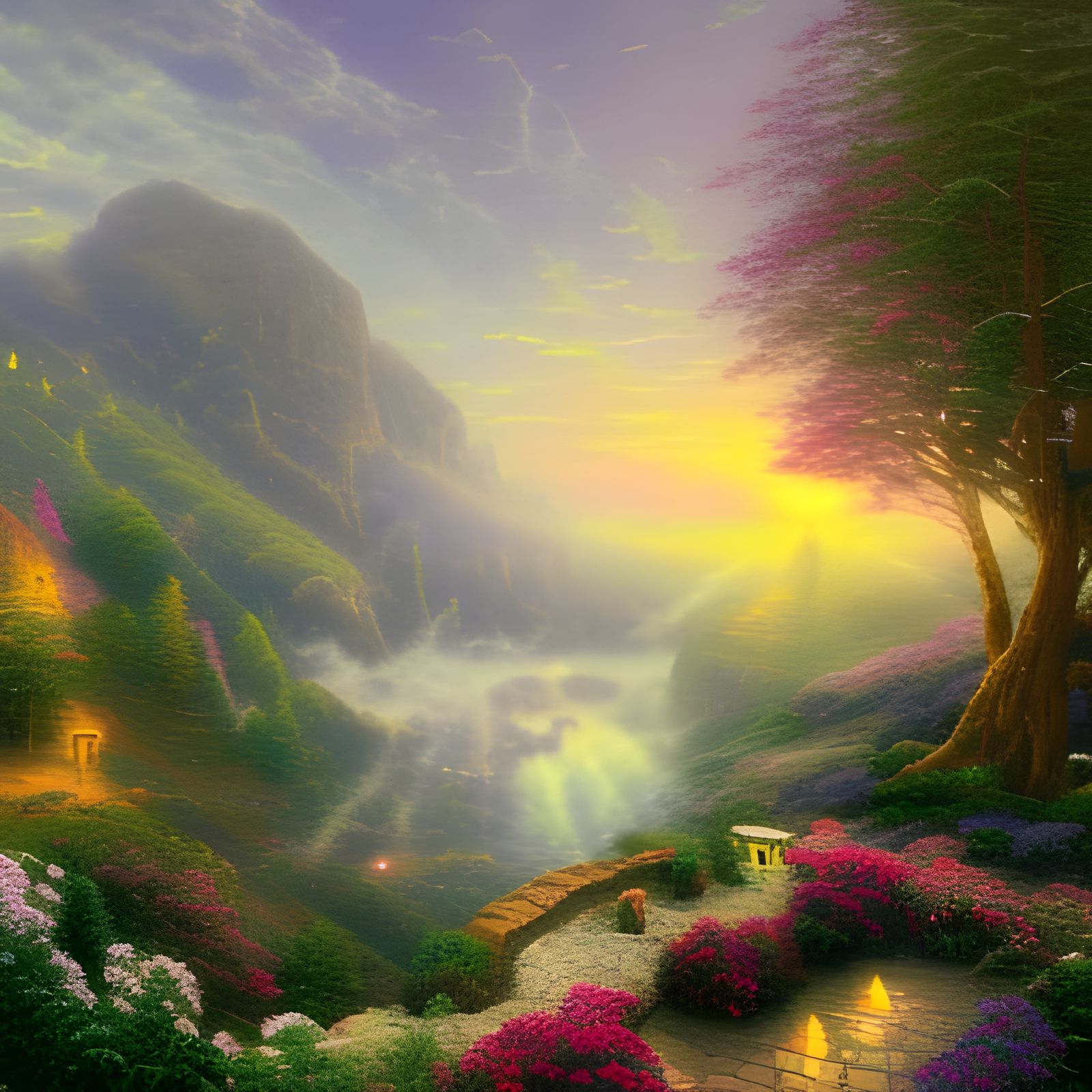 Ethereal Lion's Head in Fantasy Style