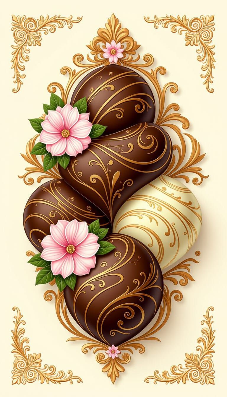 Rococo Chocolate Masterpieces: Ornate Digital Art