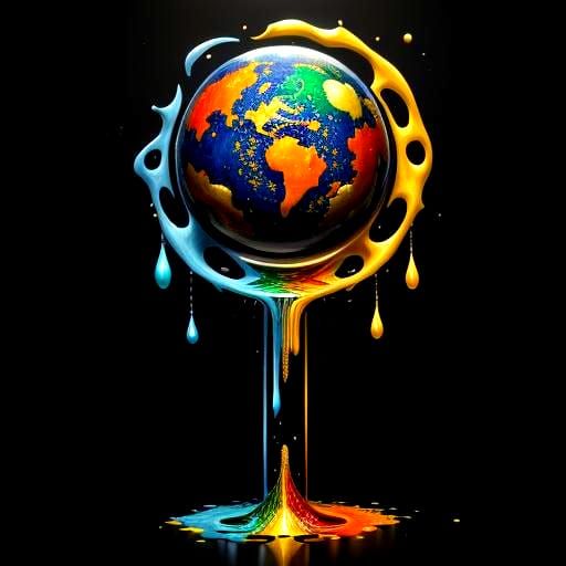 Psychedelic Fractal Art in Oil on Canvas