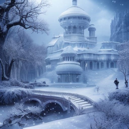 Epic Winter Wonderland Digital Matte Painting