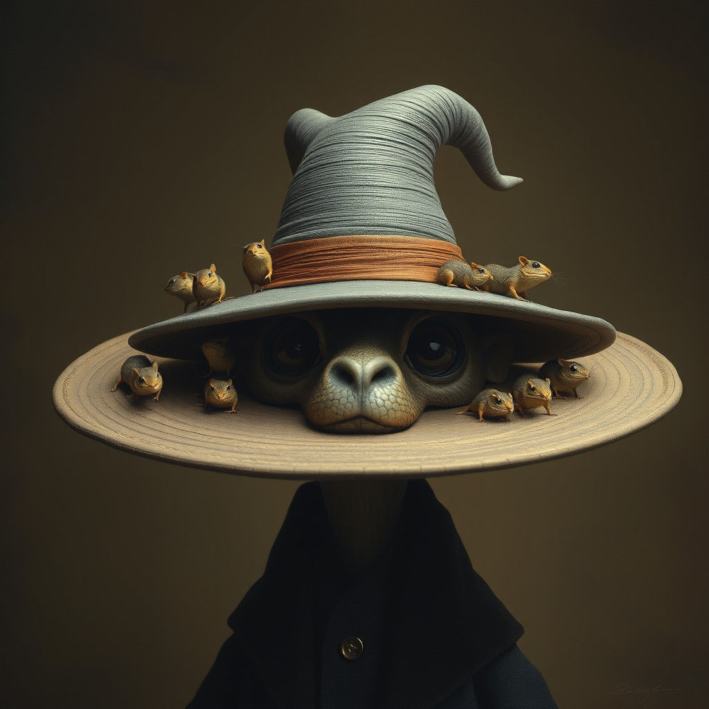 Surreal Creature with Promenade Hat