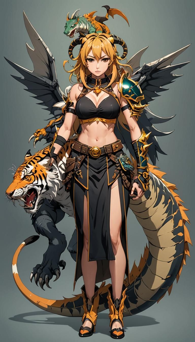 Anime Chimera Girl in Studio Trigger Style