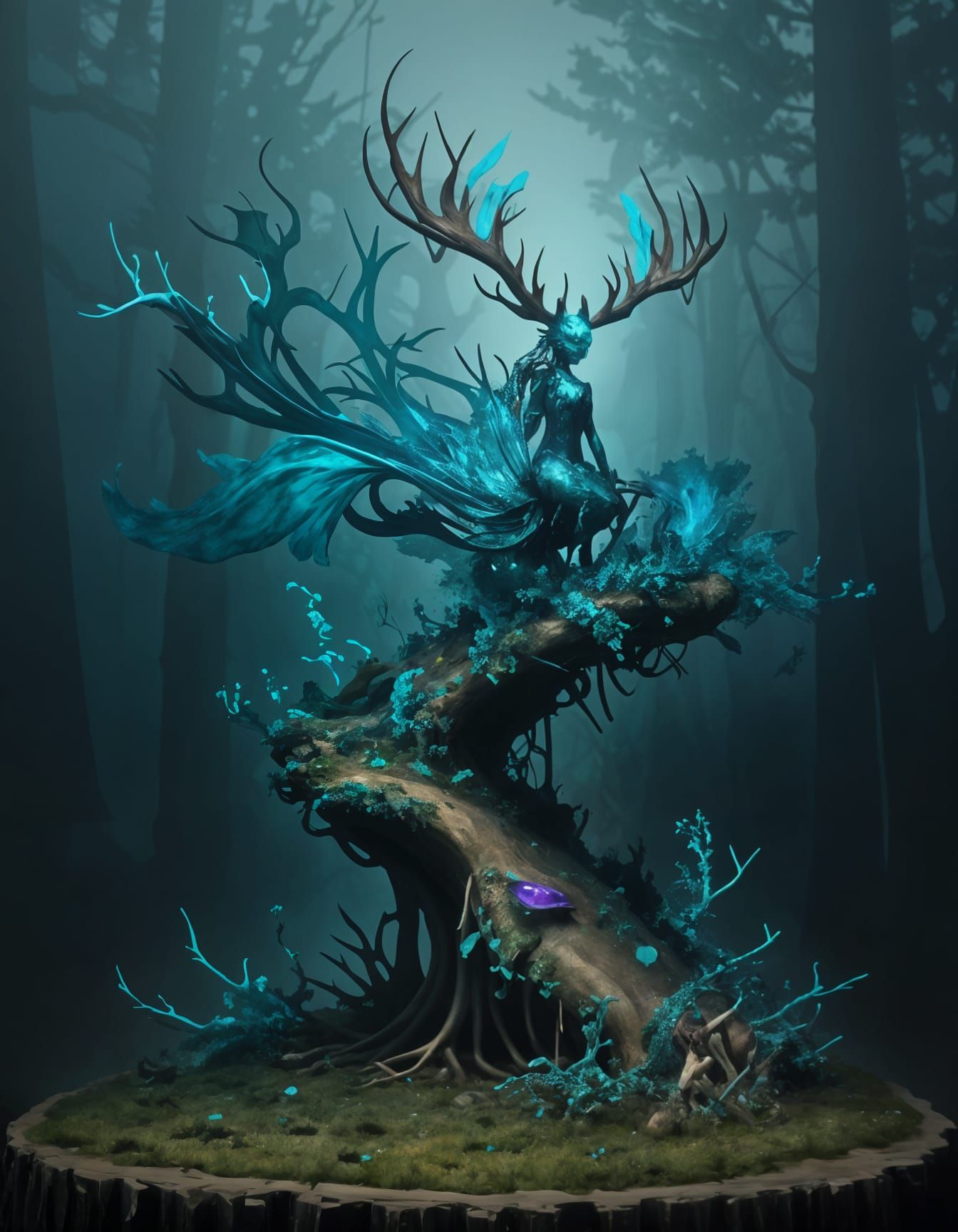 Surreal Nature Mask: Ellen Jewett Inspired Female Portrait