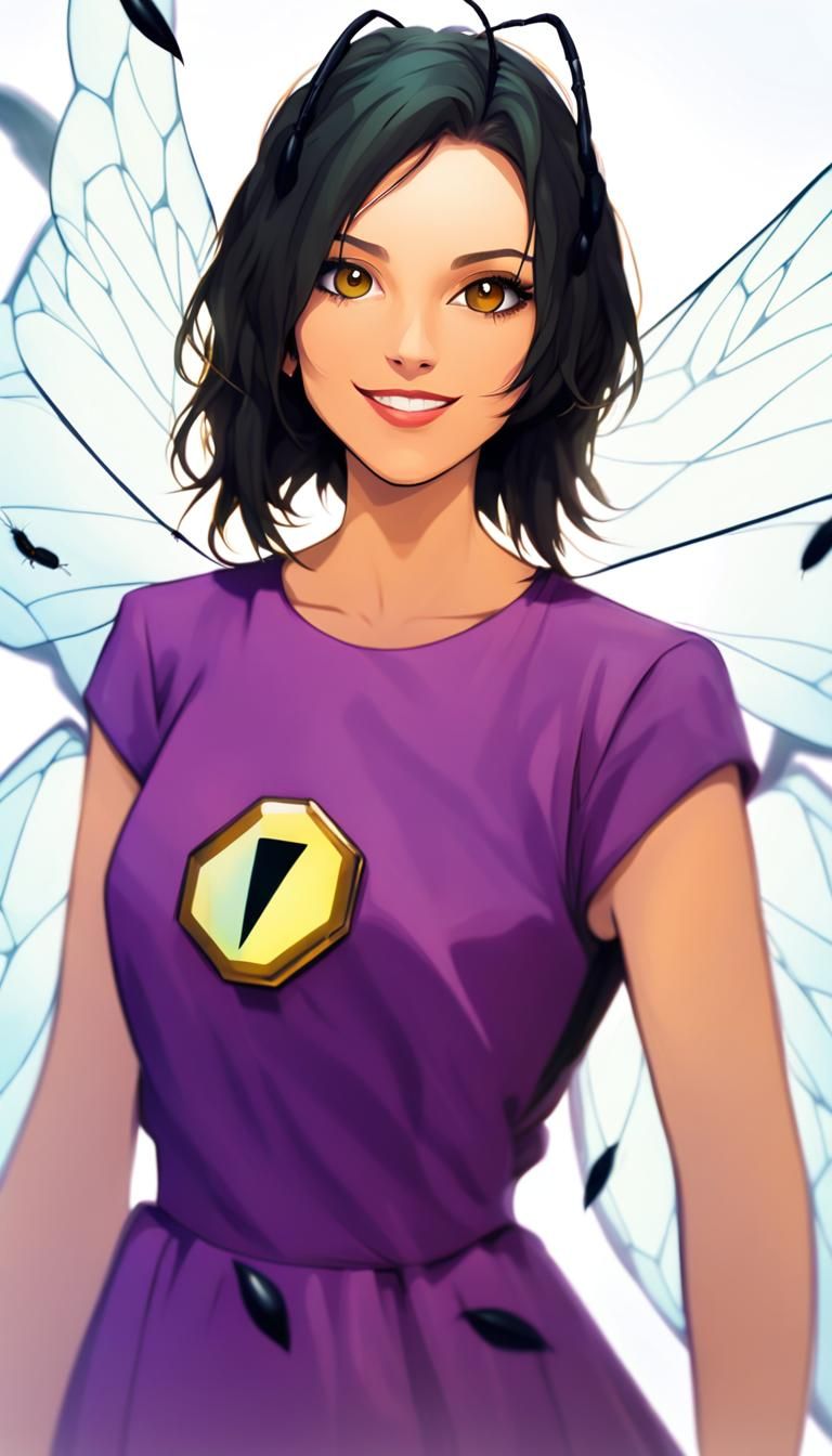 Insect Winged Hero Flies with Joy
