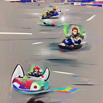 Vibrant Go-Kart Race Digital Art