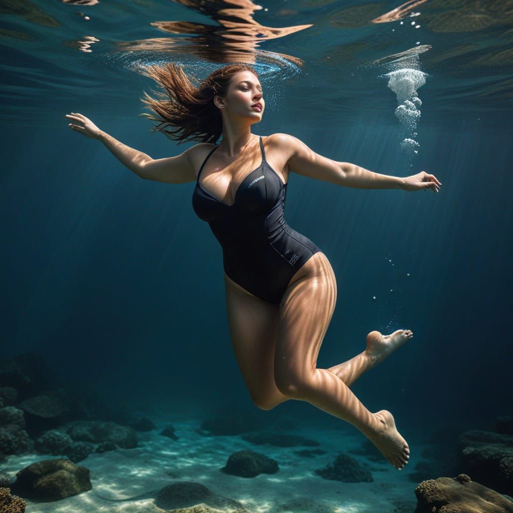 Sultry Diver in a Deep Dive