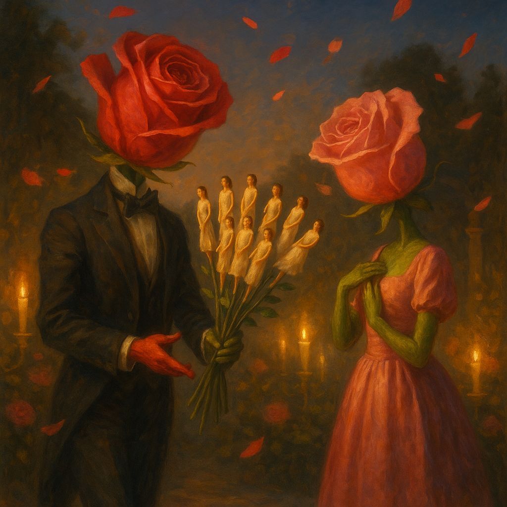 Romantic Rose Offering Bouquet of Humans