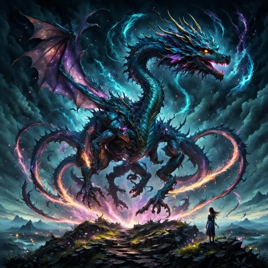 Dragon in Space: A Biomechanical, Futuristic Vision