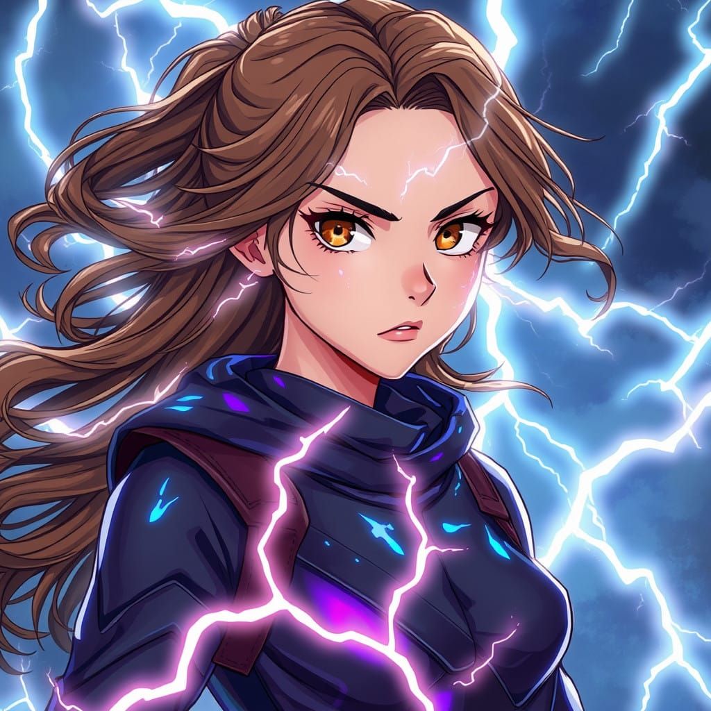 Amber-Eyed Adventurer Faces the Storm