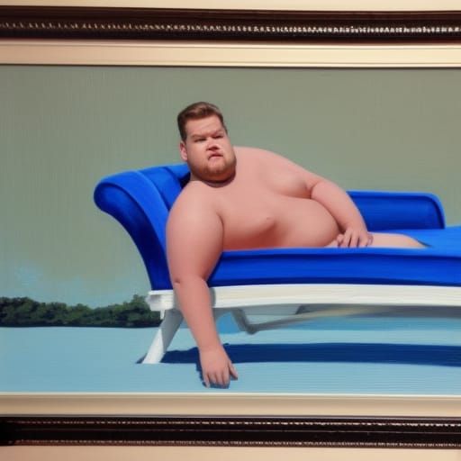 James Corden in Speedo, Oil Painting Fanart
