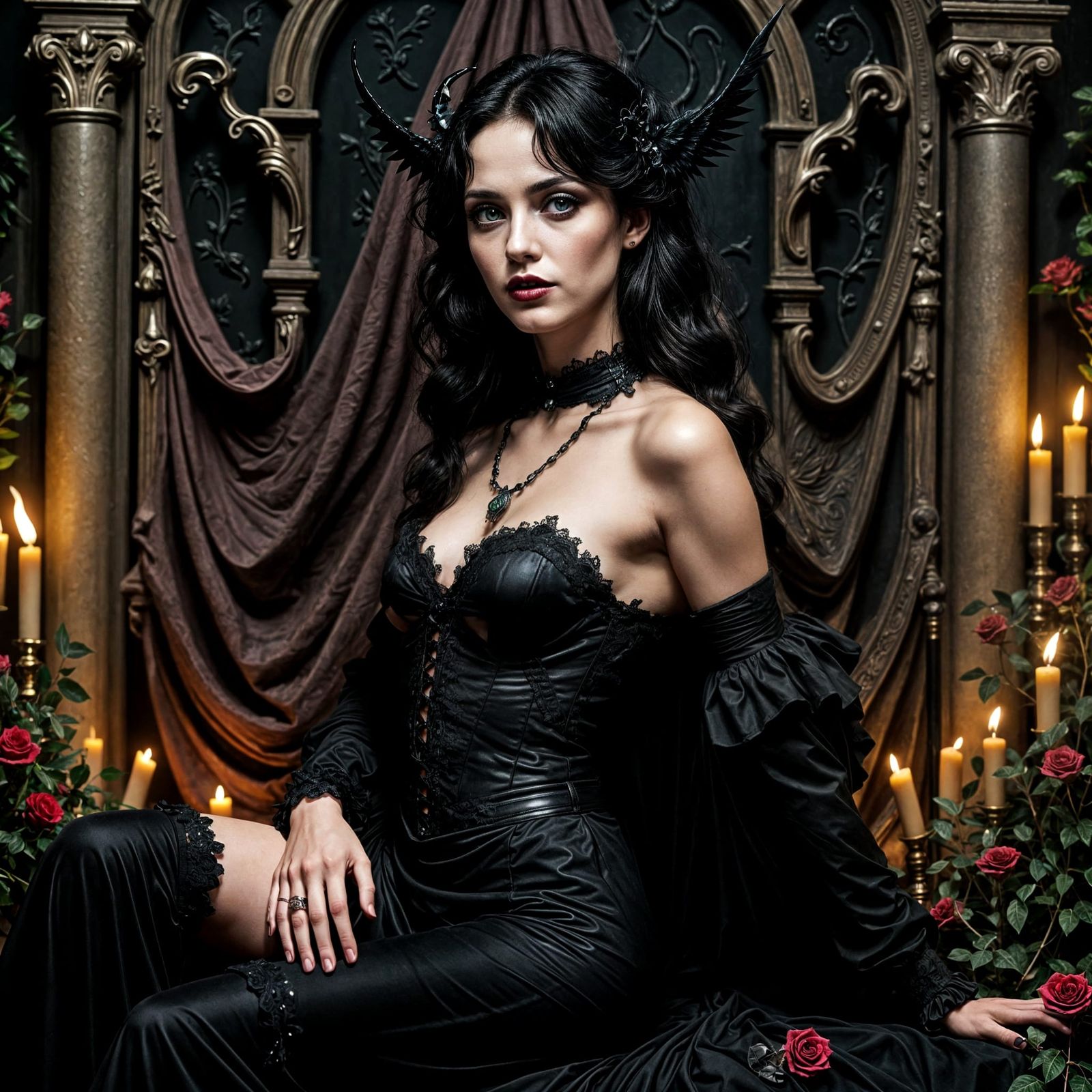 Gothic Beauty Portrait in Cinematic Style