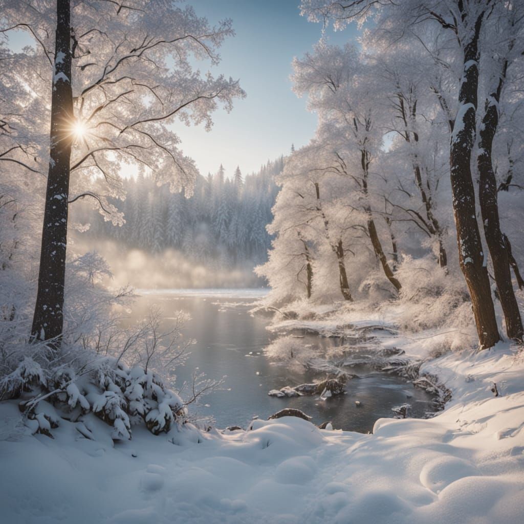 Winter Wonderland Captured in Golden Light