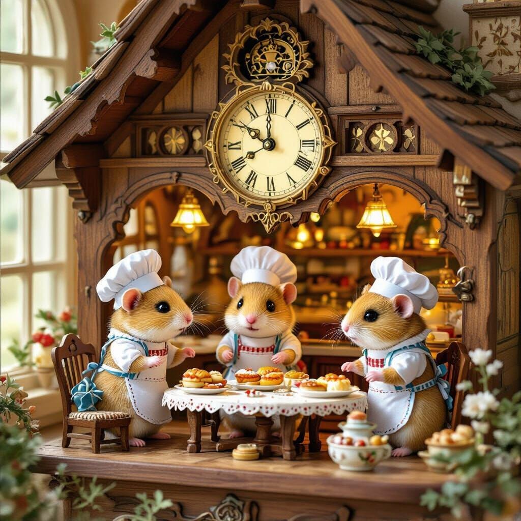 Hamster Bakery in Cuckoo Clock, Ghibli Style
