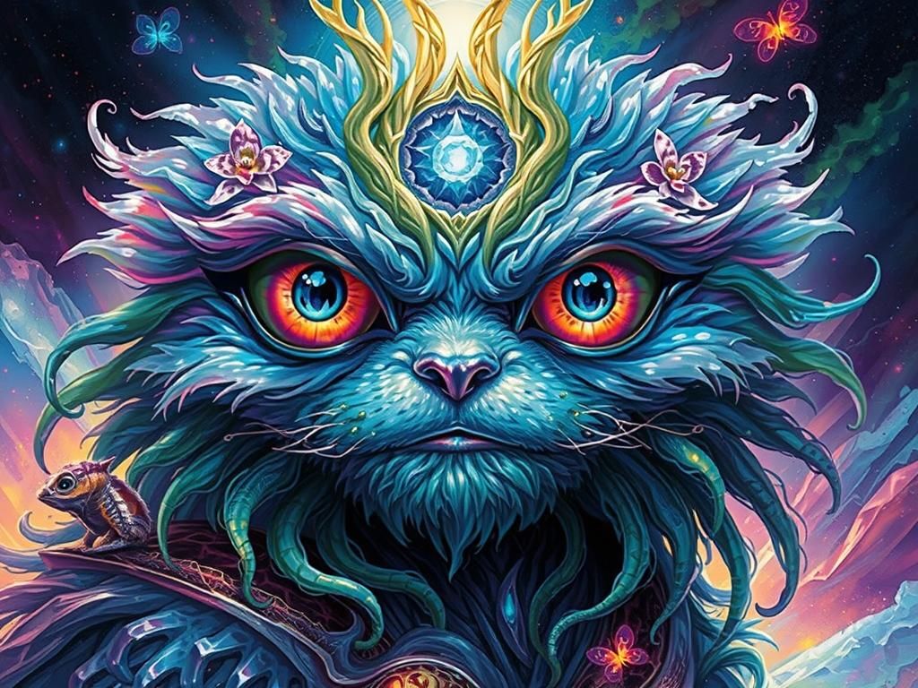 Water Elemental in Crystalline Cavern, Digital Art