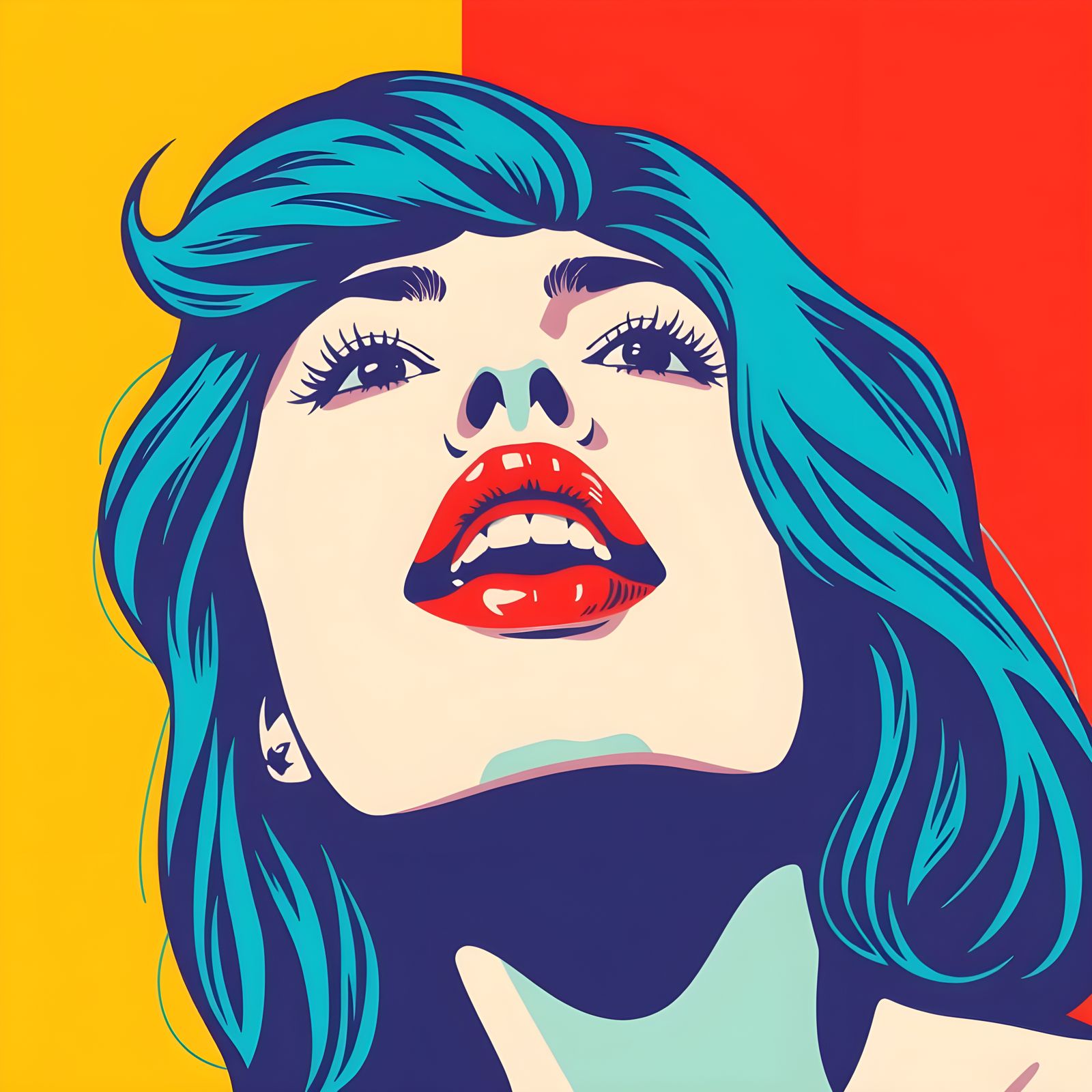 Bold Pop Art Illustration in Bright Flat Style