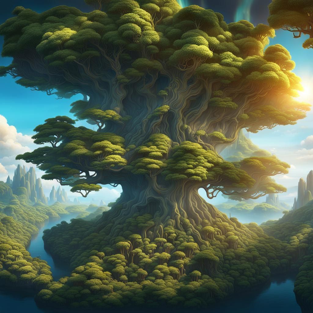 Tropical Island Paradise: Detailed Matte Painting