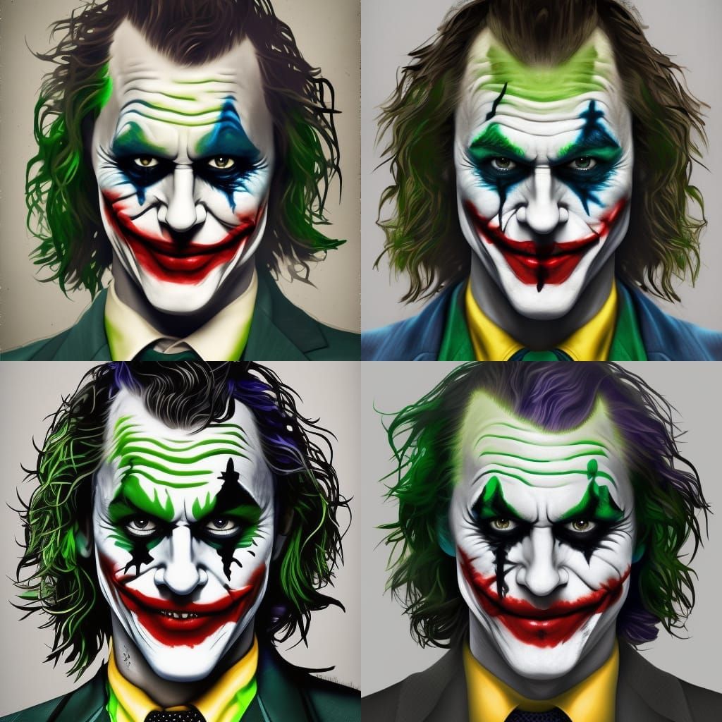 Dark Joker Matte Painting in Detailed Fantasy Style
