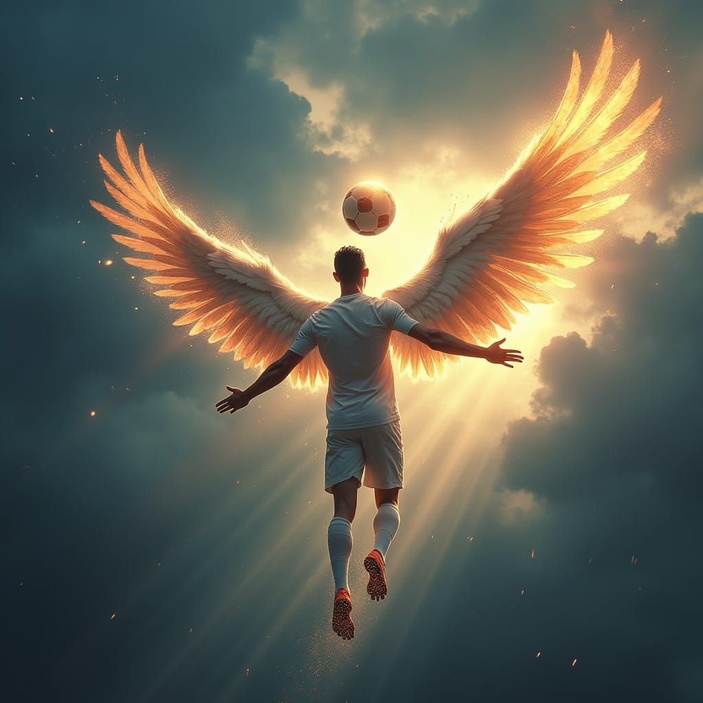 Cristiano Ronaldo Soars with Ethereal Wings