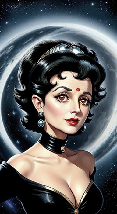 Betty Boop as Deanna Troi in Edward Gorey Style