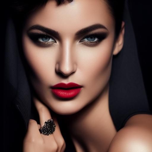 Curvy Swedish Model in Red Leather Dress at Sunset