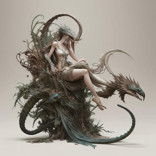 Ethereal Serpent Sculpture Inspired by Ellen Jewett