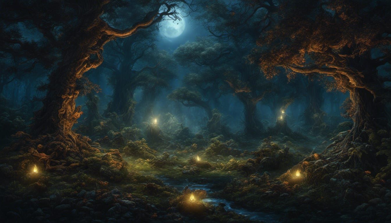 Sinister Fairies Dance in Moonlit Glade