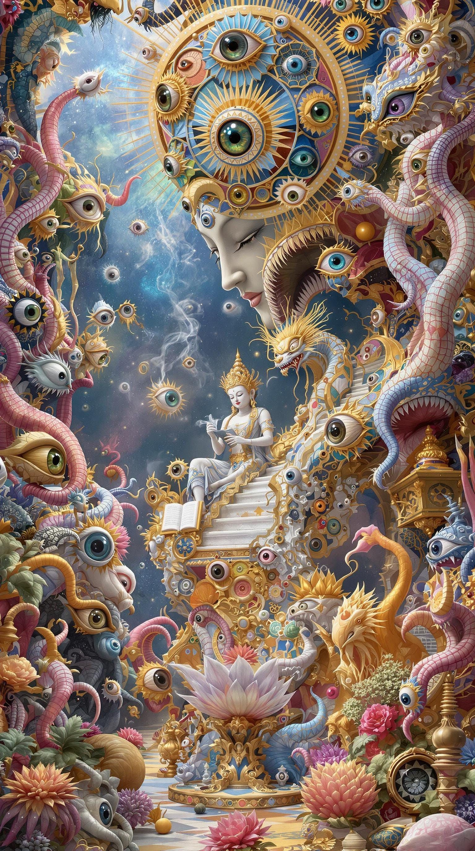 Bodhisattva in Surreal Datura Garden